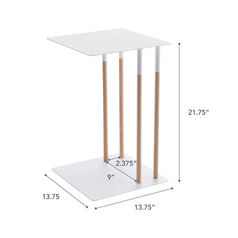 C Side Table , Steel , Holds 11 lbs - L 13.78 x W 13.78 x H 21.65 inches