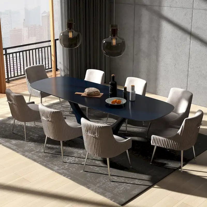 Modern Glam Velvet Dining Chair Set of 8 for Dining Room , Tufted Vanity Chair for Living Room (no table)