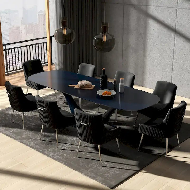 Modern Glam Velvet Dining Chair Set of 8 for Dining Room , Tufted Vanity Chair for Living Room (no table)