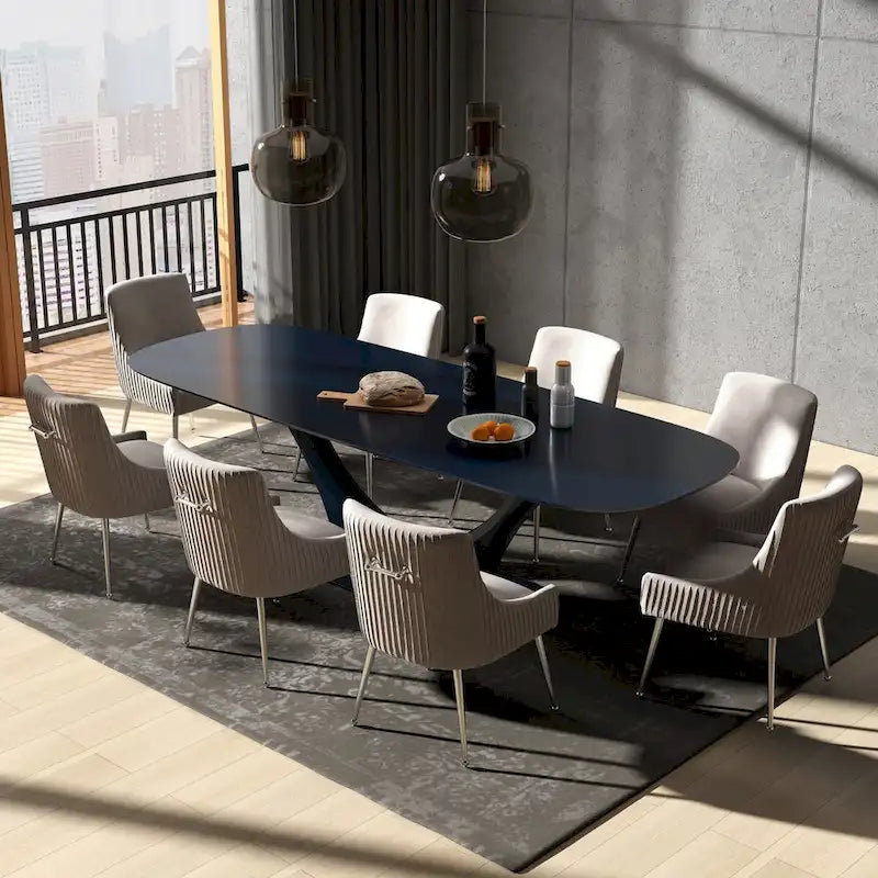 Modern Glam Velvet Dining Chair Set of 8 for Dining Room , Tufted Vanity Chair for Living Room (no table)