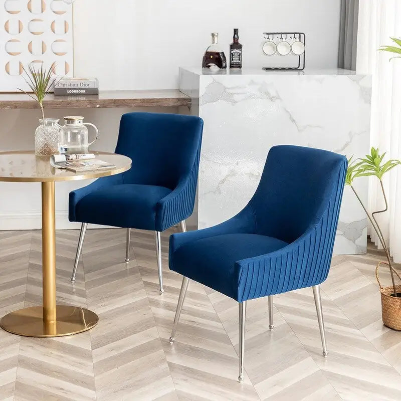 Modern Glam Velvet Dining Chair Set of 8 for Dining Room , Tufted Vanity Chair for Living Room (no table)