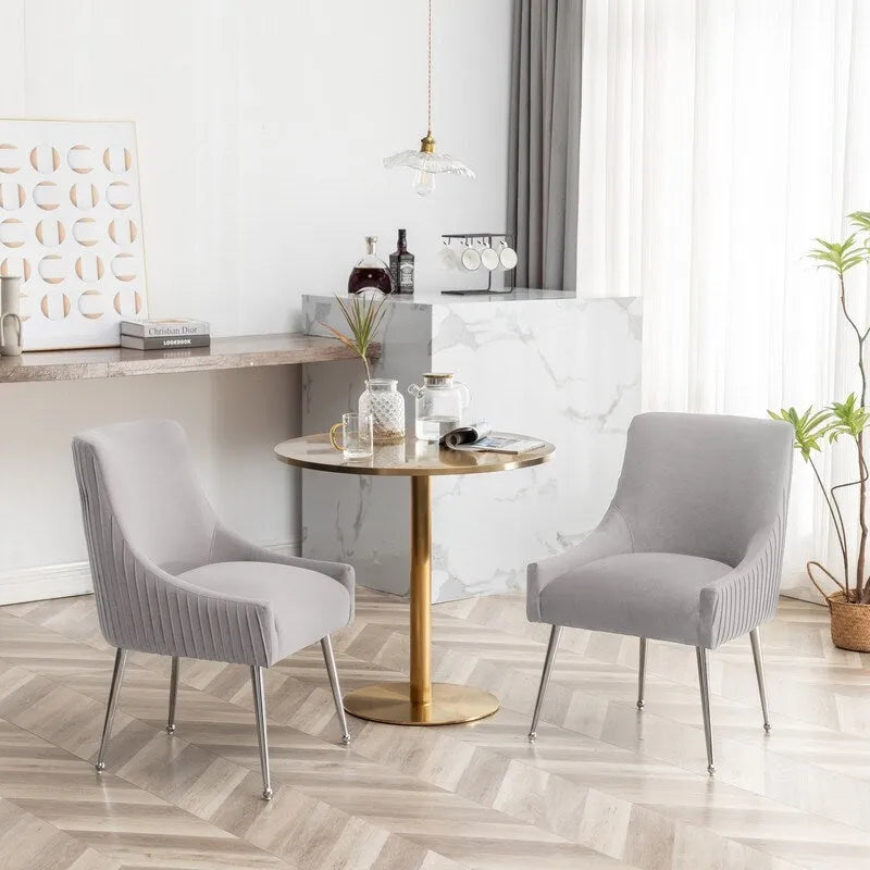 Modern Glam Velvet Dining Chair Set of 8 for Dining Room , Tufted Vanity Chair for Living Room (no table)