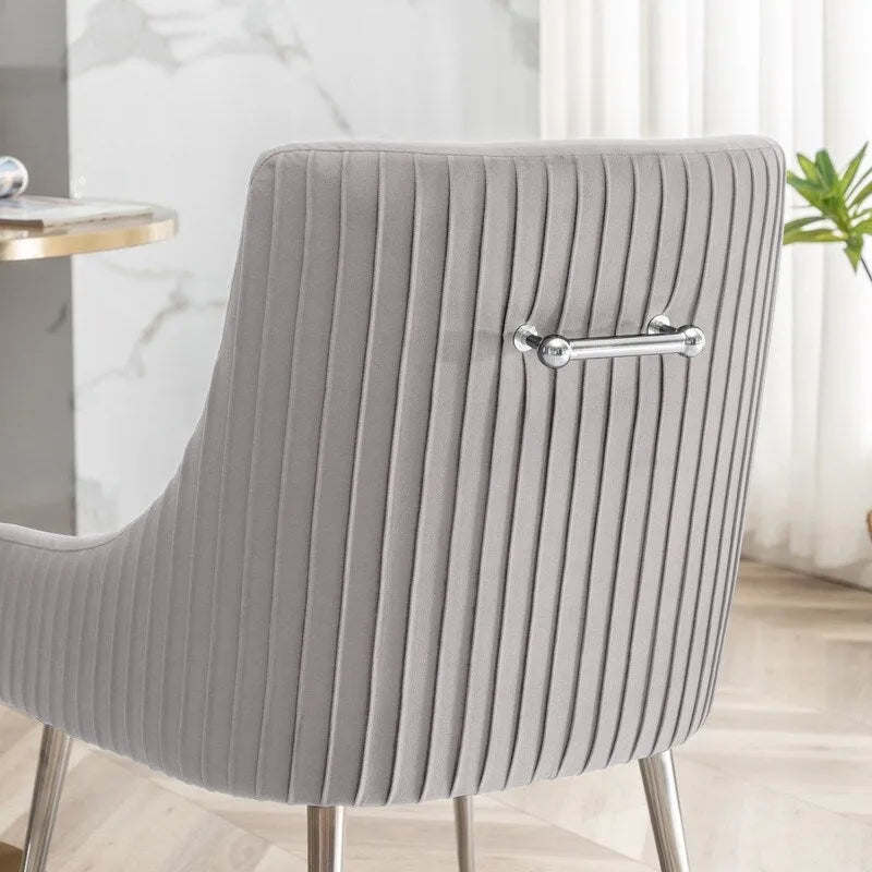 Modern Glam Velvet Dining Chair Set of 8 for Dining Room , Tufted Vanity Chair for Living Room (no table)
