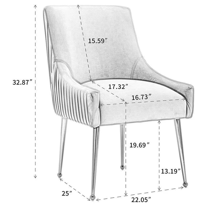 Modern Glam Velvet Dining Chair Set of 8 for Dining Room , Tufted Vanity Chair for Living Room (no table)