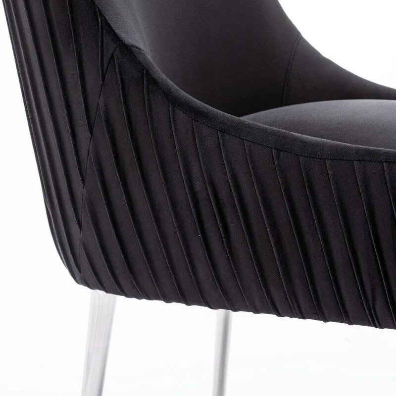 Modern Glam Velvet Dining Chair Set of 8 for Dining Room , Tufted Vanity Chair for Living Room (no table)