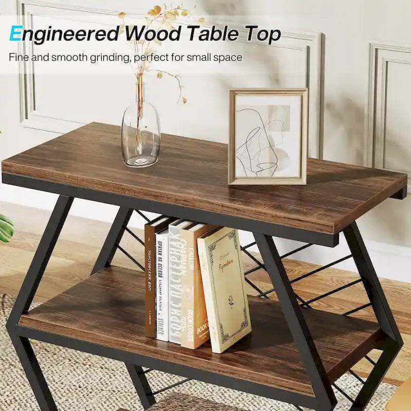 25 End Table 3 - Tier Side Table with Metal Frame for Living Room Couch Side , Nightstands Bedsides Table for Bedroom