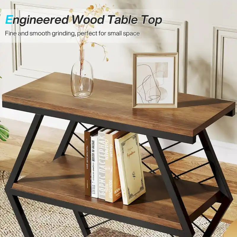 25 End Table 3 - Tier Side Table with Metal Frame for Living Room Couch Side , Nightstands Bedsides Table for Bedroom