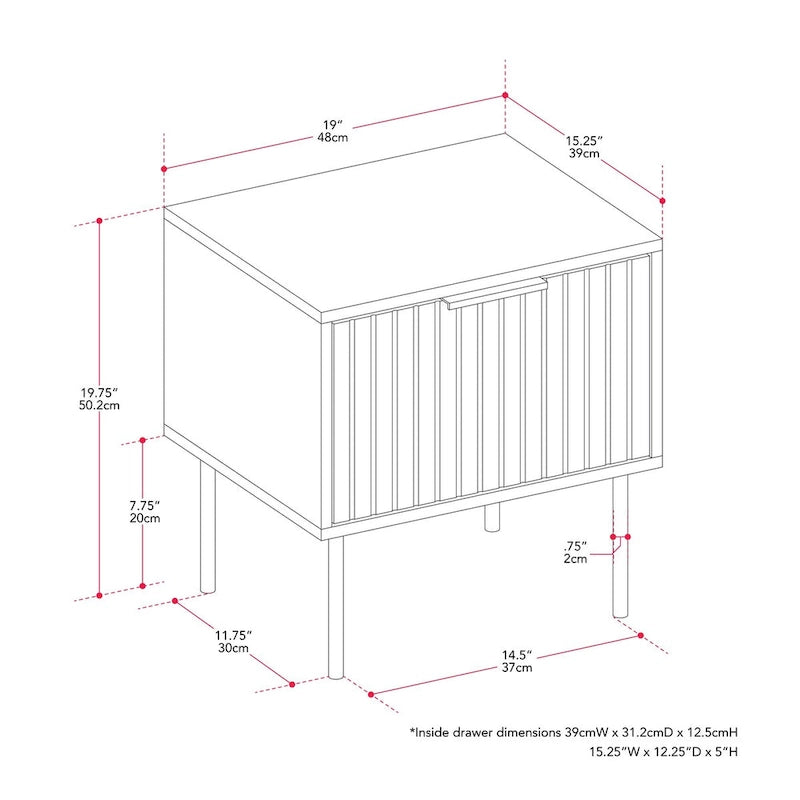 Fluted Side Table