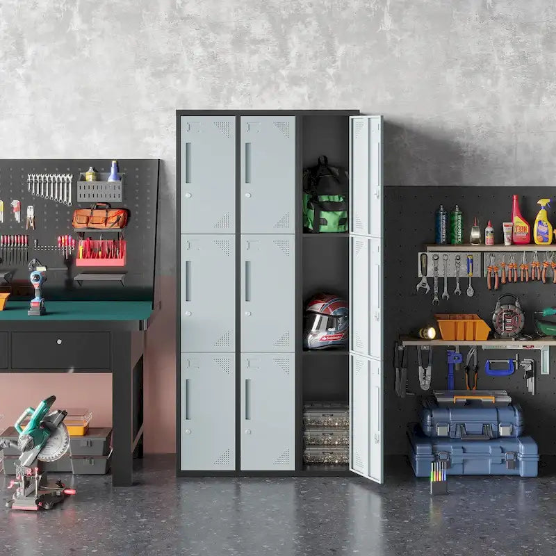 3 Tier 3 - Wide Metal Locker with 9 Doors
