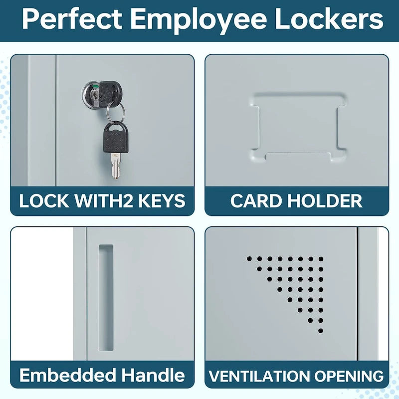 3 Tier 3 - Wide Metal Locker with 9 Doors