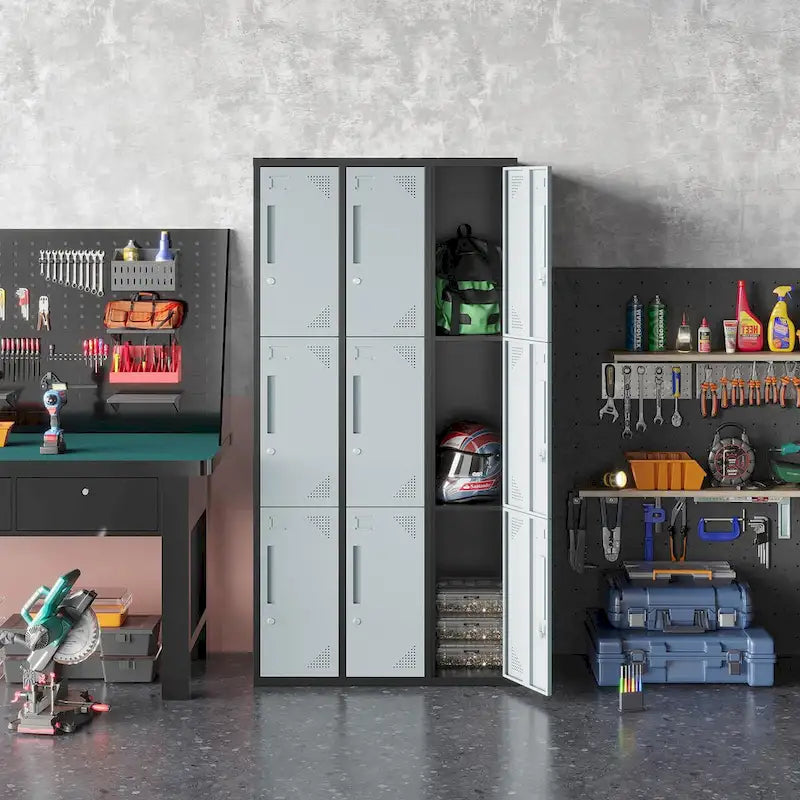 3 Tier 3 - Wide Metal Locker with 9 Doors