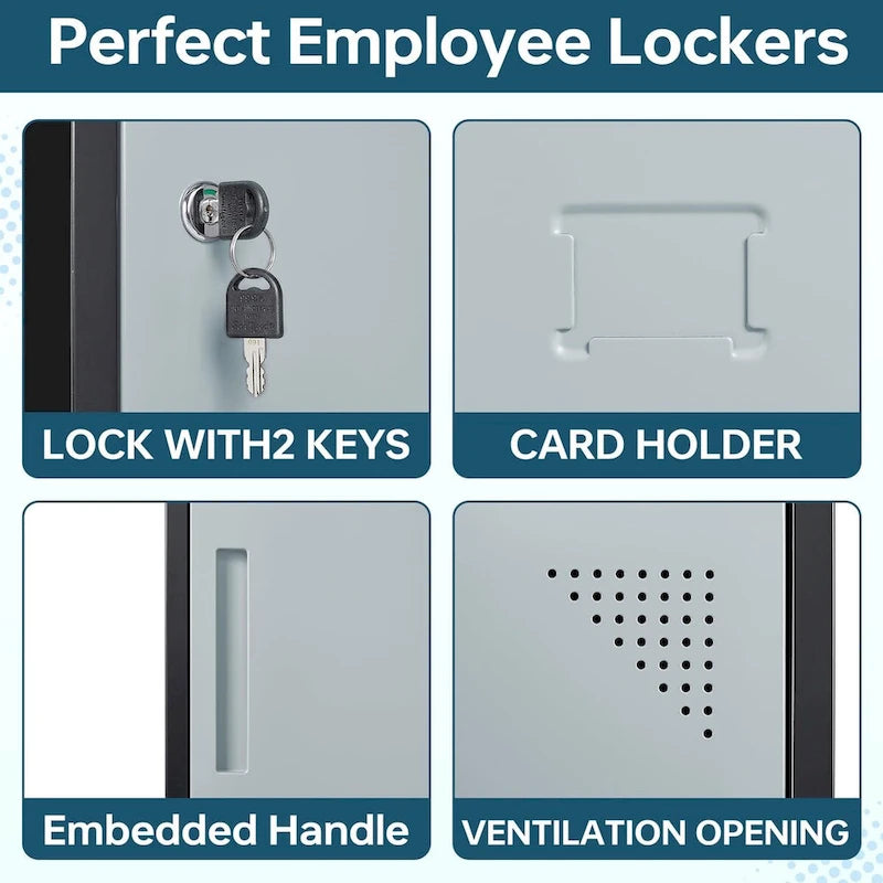 3 Tier 3 - Wide Metal Locker with 9 Doors